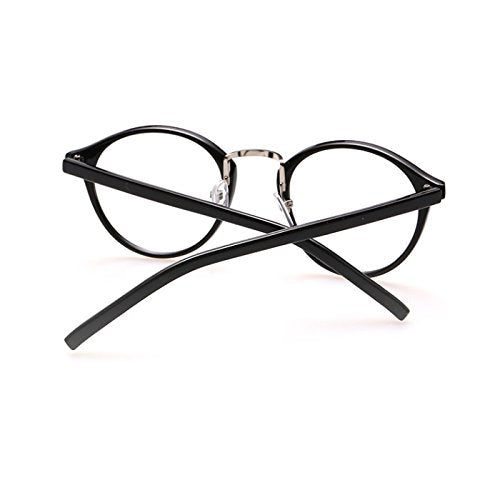 Cyxus Lentes Transparentes vidrios ordinarios clásico Retro Redondo Marco Gafas Unisexo(Hombres/Mujeres) Ligeras cómodas