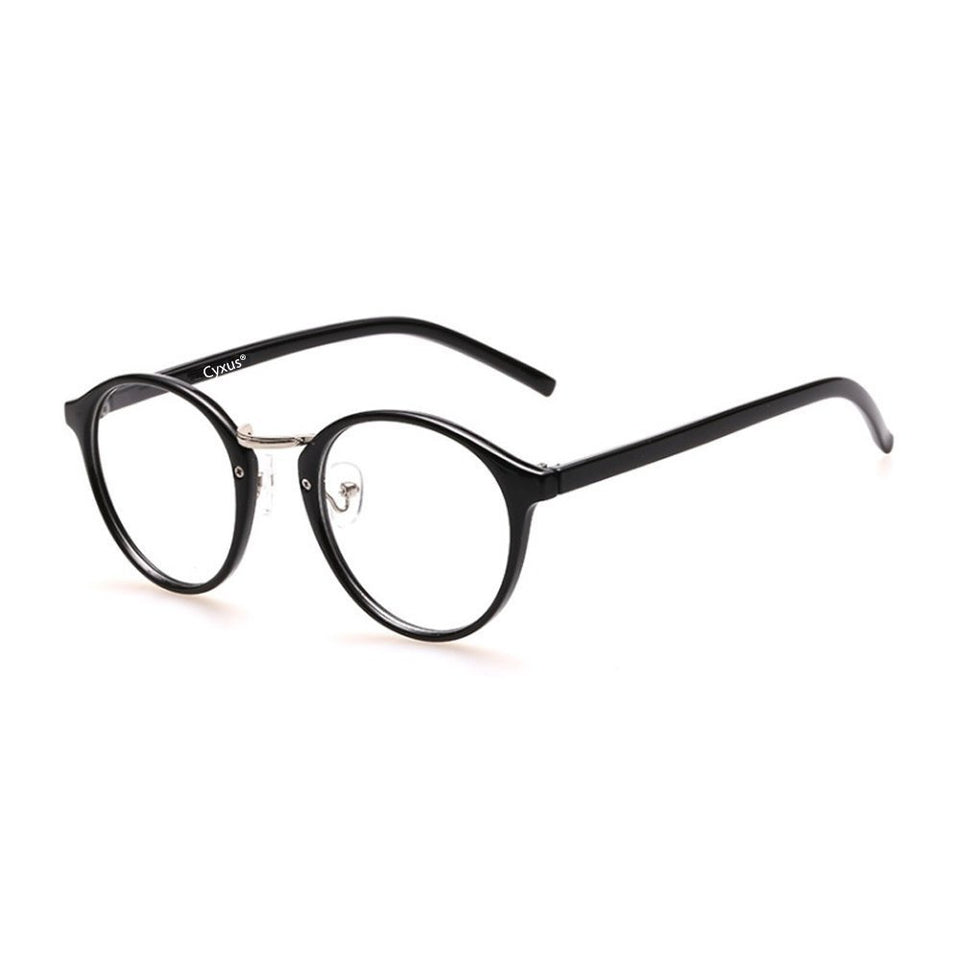 Cyxus Lentes Transparentes vidrios ordinarios clásico Retro Redondo Marco Gafas Unisexo(Hombres/Mujeres) Ligeras cómodas