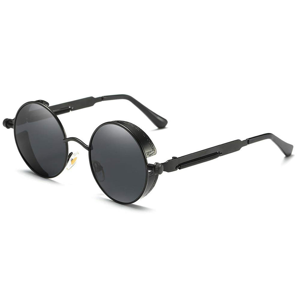 Youtato Gafas de Sol polarizadas reflexivas Redondas Retro del Hippie con el Pequeño Marco de Metal 47m m para Las Mujeres/los Hombres