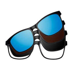 Lisboa Clip-on 4 en 1 Lentes opticos con micas solares intercambiables