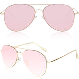 Sojos Gafas De Sol Aviador Clásico Unisex Marco Metal Lente Espejo Doble Puente SJ1030