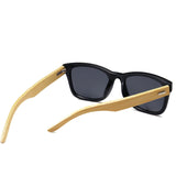 Lentes de Sol Bamboo para Hombre y Mujer Color Negro con Proteccion UV400 Gafas de Sol de Madera de Bambú Incluye Toalla para Limpieza