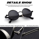 Youtato Gafas de Sol polarizadas reflexivas Redondas Retro del Hippie con el Pequeño Marco de Metal 47m m para Las Mujeres/los Hombres