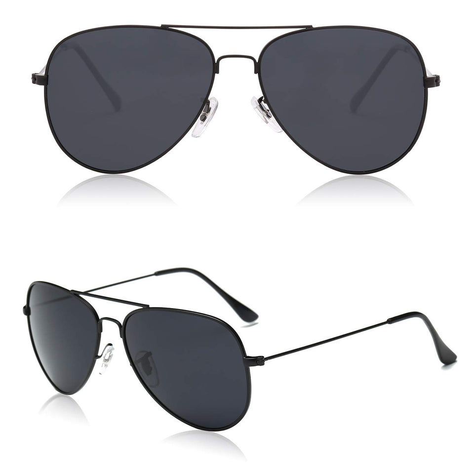 SojoS Gafas De Sol Para Hombres Y Mujeres Aviador Clásico Marco Metal Lentes Espejo Polarizadas SJ1054