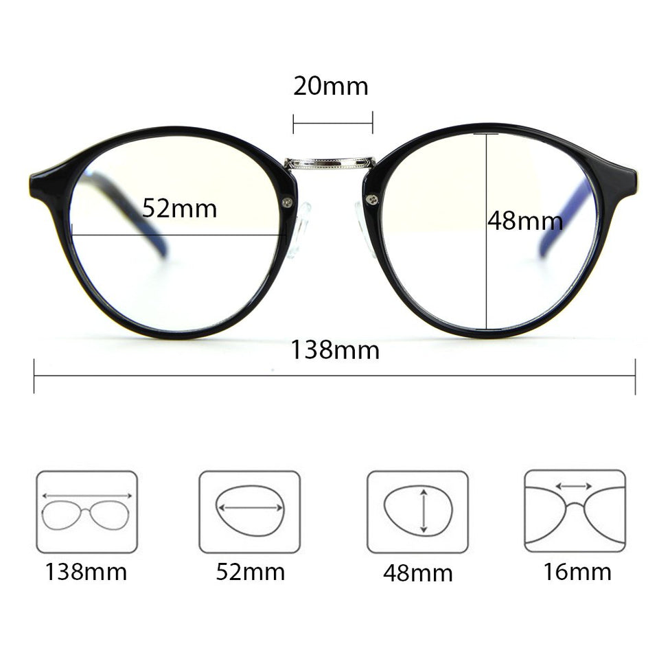Cyxus Lentes Transparentes vidrios ordinarios clásico Retro Redondo Marco Gafas Unisexo(Hombres/Mujeres) Ligeras cómodas