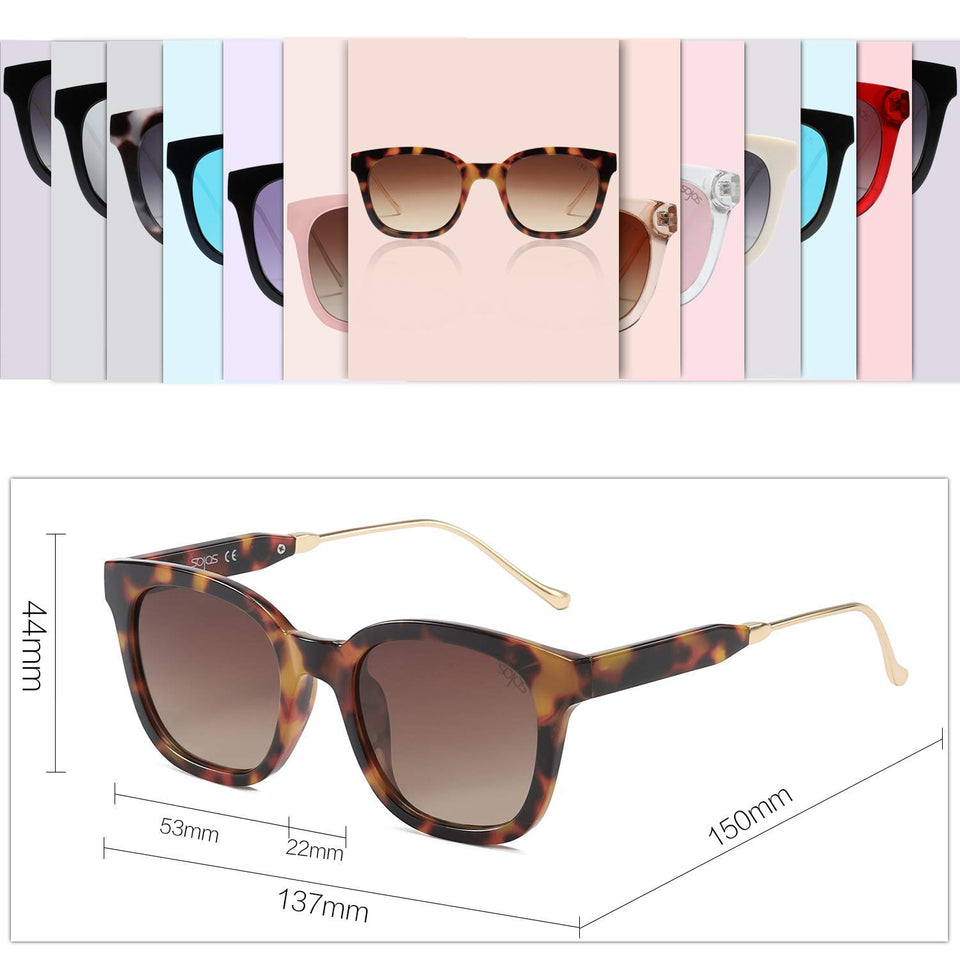 SojoS Lentes De Sol Unisex Hombre Mujer Retro Clásico Cuadrado Polarizado SJ2050