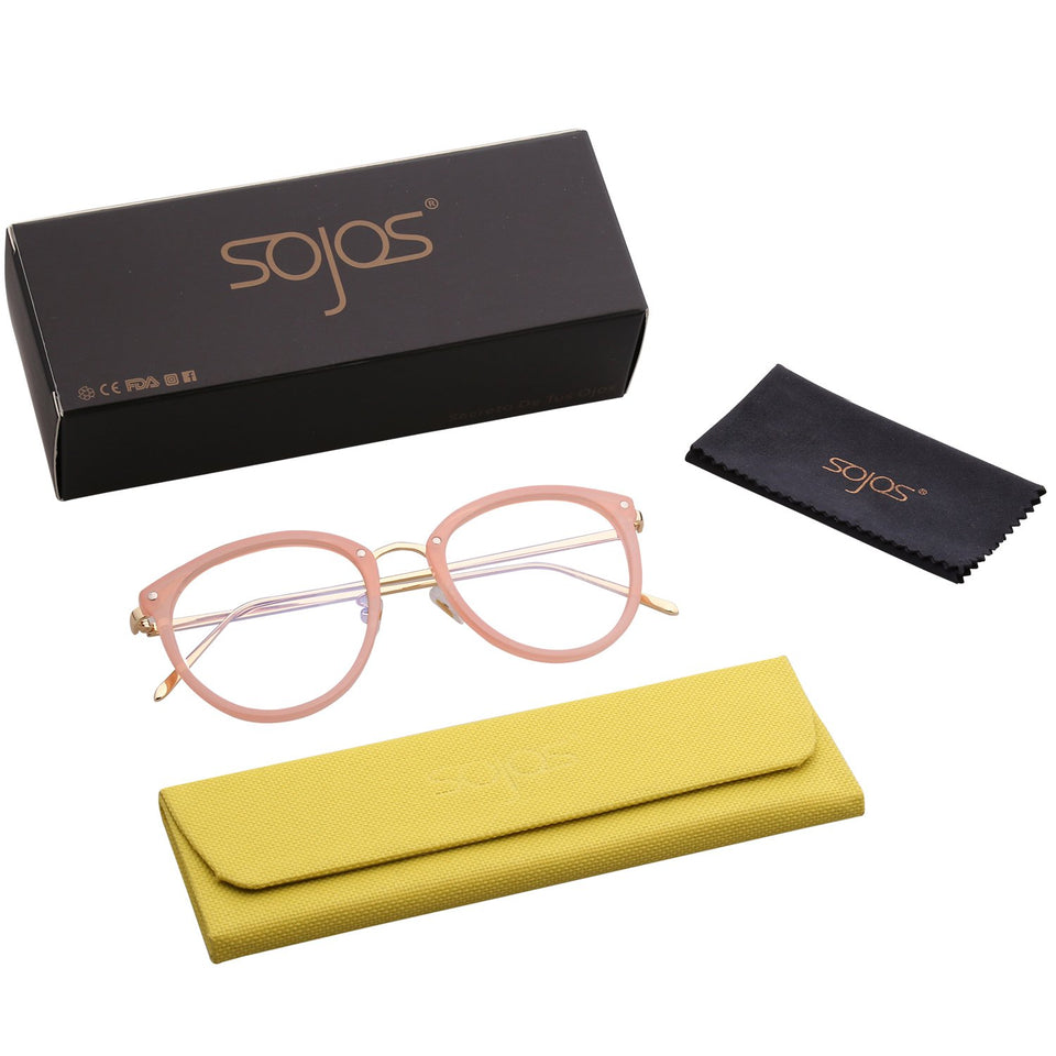 SojoS Lentes Transparentes Redondas Clasicas Mujer SJ5969