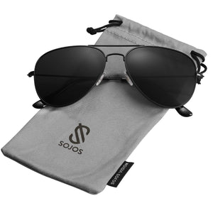 SojoS Gafas De Sol Para Hombres Y Mujeres Aviador Clásico Marco Metal Lentes Espejo Polarizadas SJ1054